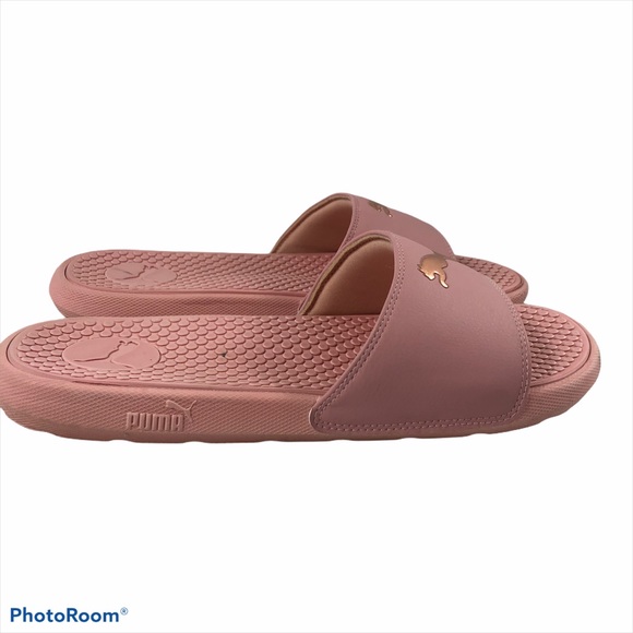 Puma Pink and Rose Gold Slides - Picture 3 of 7